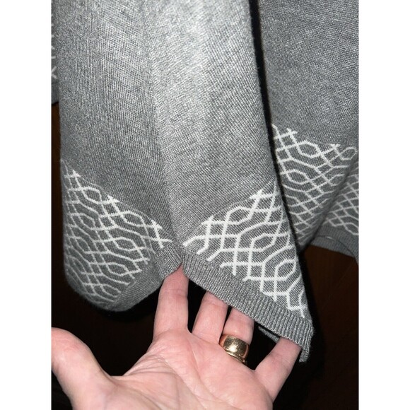 Pina Rossi Sweater Womens Plus 2X Grey Tunic soft longline modest accent hem - Picture 3 of 9